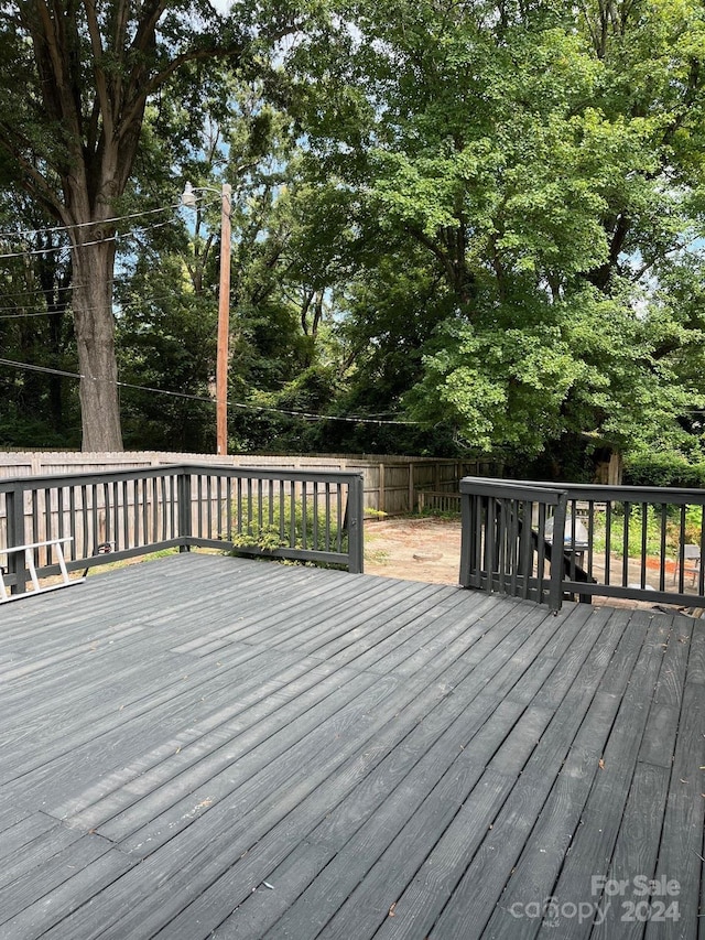 deck featuring a fenced backyard