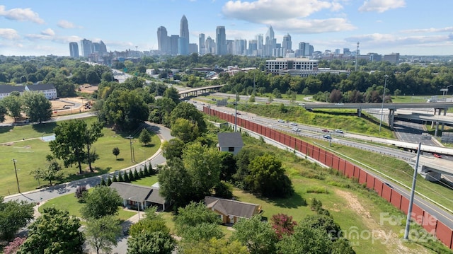 bird's eye view with a view of city