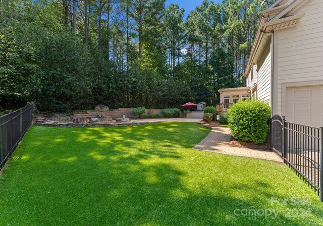 view of yard featuring a deck