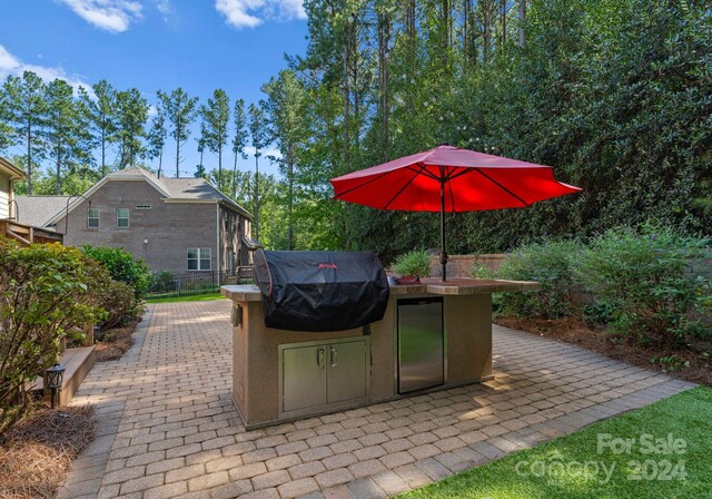 view of patio with area for grilling