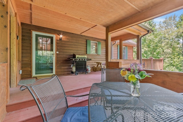 view of patio with area for grilling