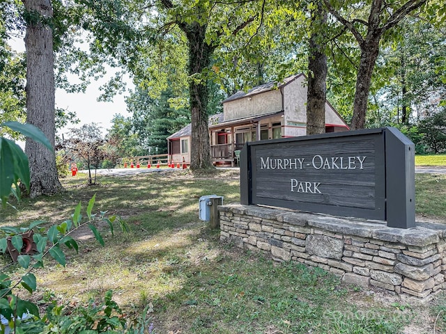 view of community sign