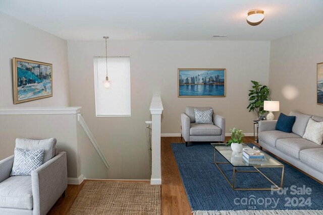 living room featuring hardwood / wood-style flooring