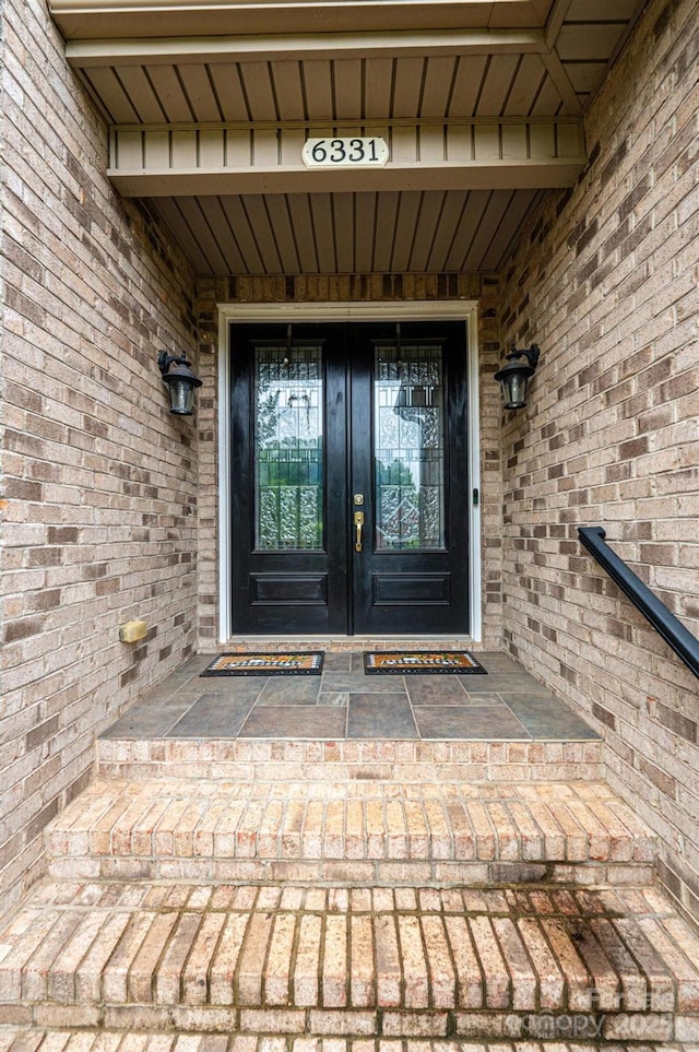 doorway to property with french doors