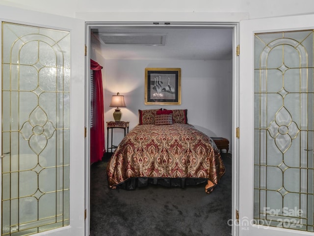 bedroom with a closet and carpet floors