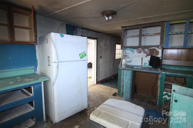 kitchen with white fridge