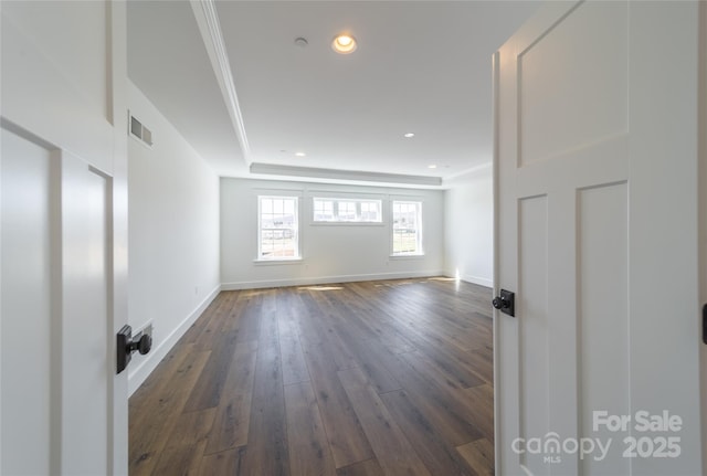 837 Lake Forest Drive Nottingham, Belmont, NC 28012 - unfurnished room featuring dark wood-style flooring and recessed lighting