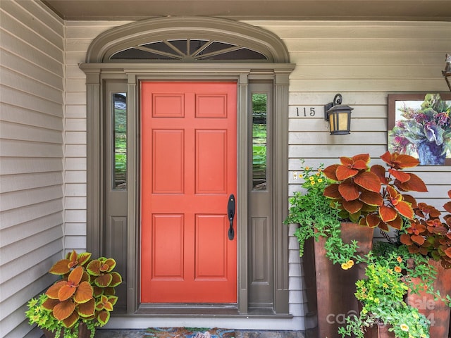 property entrance with a porch