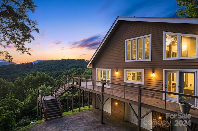 view of property exterior at dusk