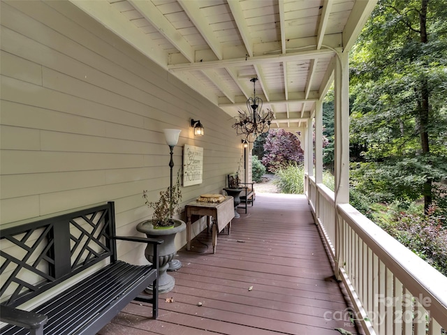 deck with a porch