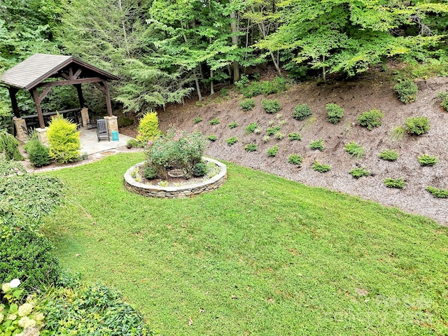 view of yard with a gazebo