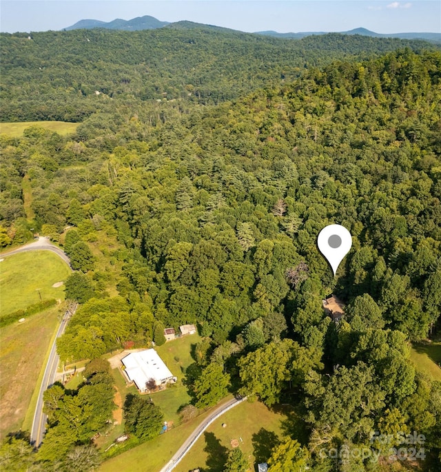 bird's eye view featuring a mountain view