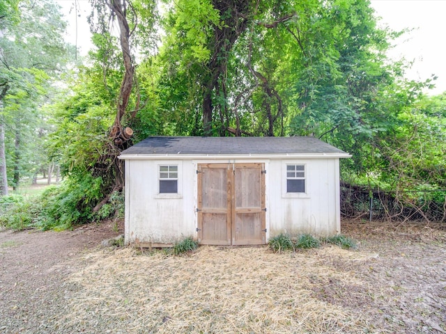 view of shed