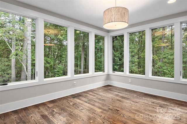 view of unfurnished sunroom