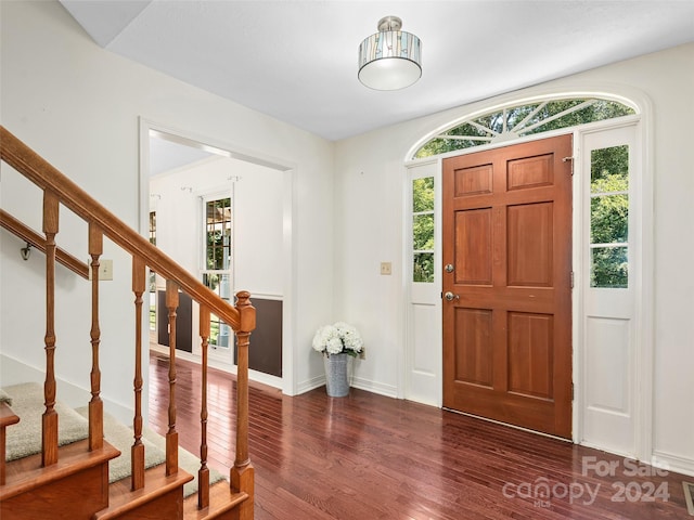 foyer featuring dark hardwood / wood-style flooring