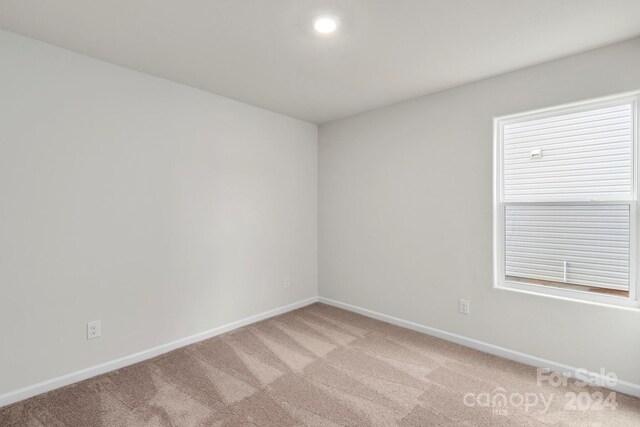 spare room with light carpet