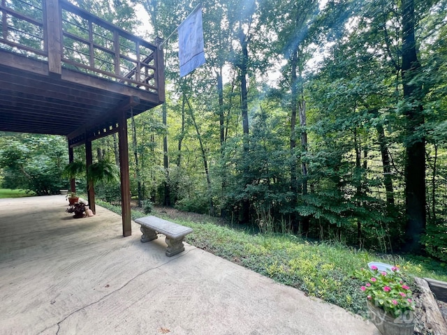 view of patio / terrace featuring a wooden deck