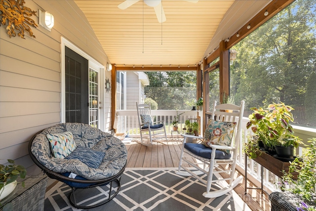 600 Vista Falls Rd, Mills River, NC 28759 - wooden porch featuring ceiling fan