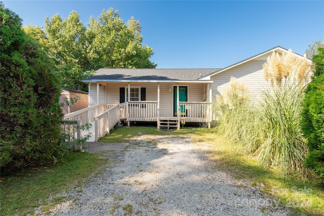 view of front of home featuring covered porch