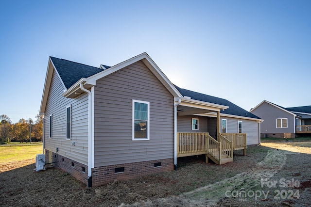 view of front of house with central AC