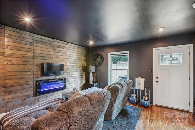 living room featuring hardwood / wood-style flooring