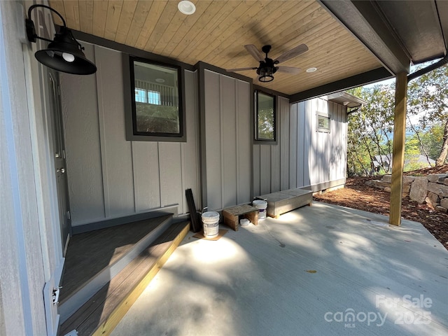 view of patio / terrace with ceiling fan