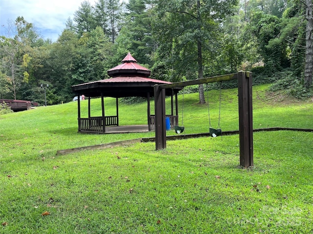 view of home's community featuring a gazebo and a yard