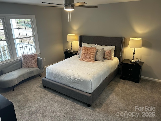 2630 Rose St, Charlotte, NC 28208 - carpeted bedroom with baseboards and a ceiling fan