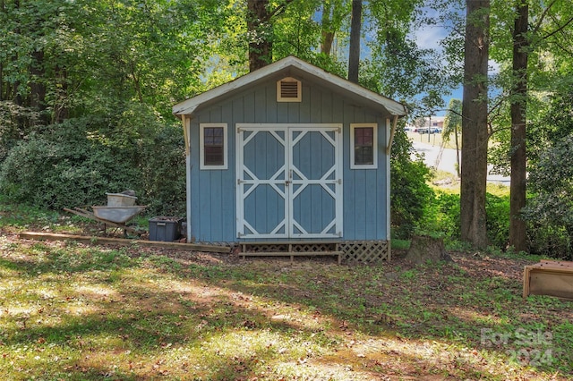 view of shed