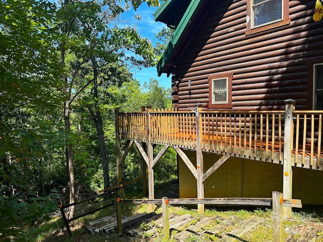 view of yard featuring a deck