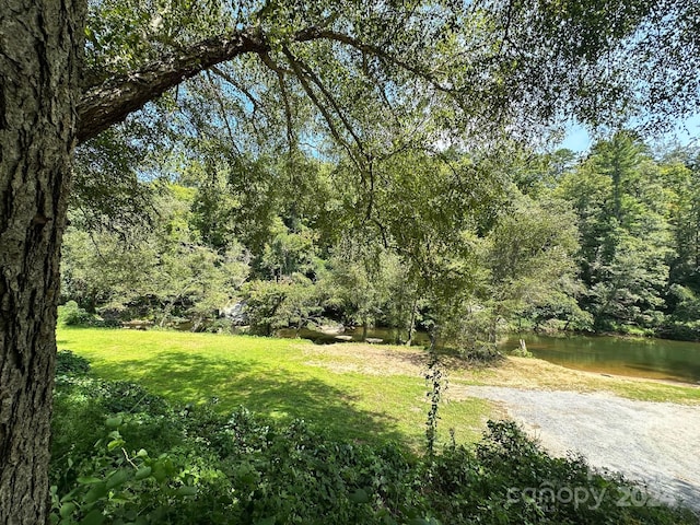 view of yard featuring a water view