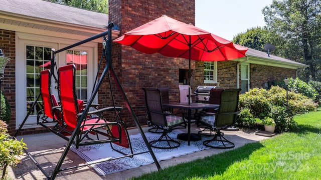 view of patio / terrace with a grill