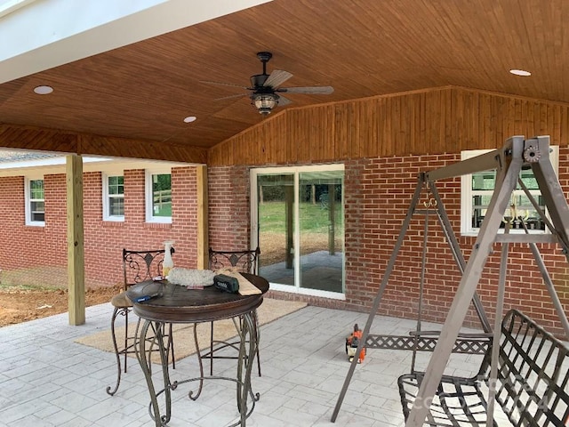 view of patio with ceiling fan