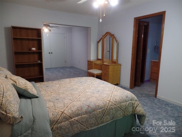721 Kuenzel Eller Dr, Millers Creek, NC 28651 - bedroom featuring carpet flooring, a ceiling fan, and baseboards