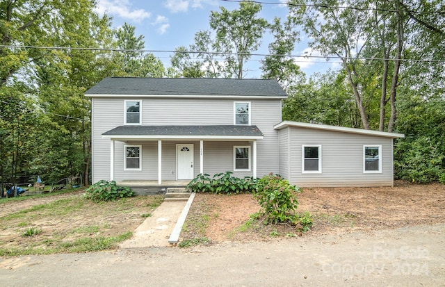 front facade with a porch