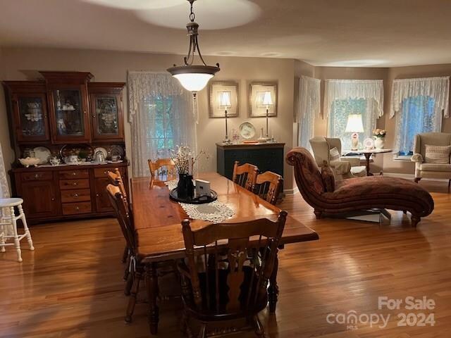 dining room featuring wood-type flooring