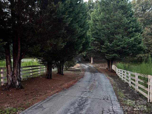 view of road featuring a rural view