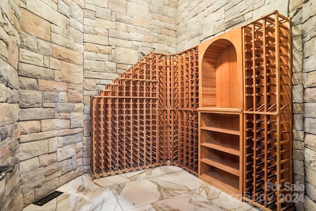 view of wine cellar