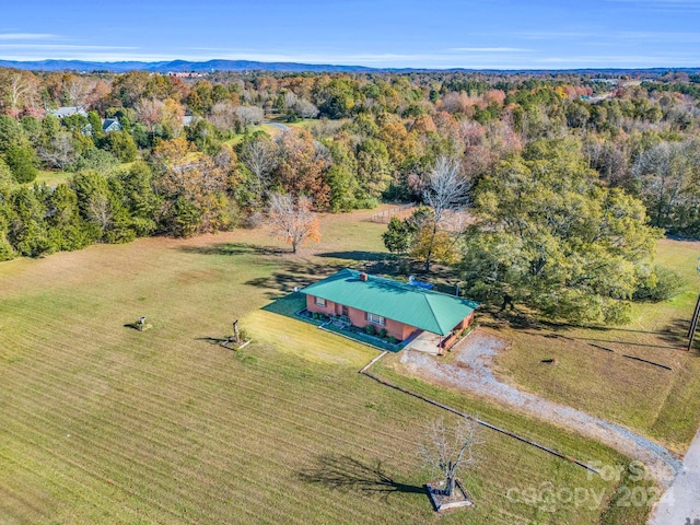 aerial view featuring a rural view