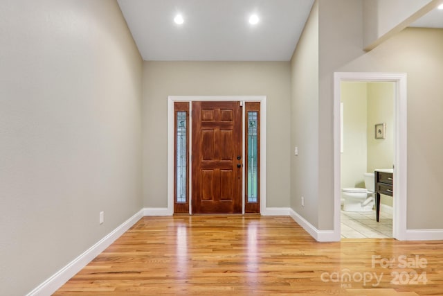 entryway featuring light hardwood / wood-style flooring