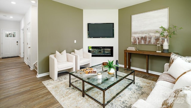 living room featuring hardwood / wood-style floors