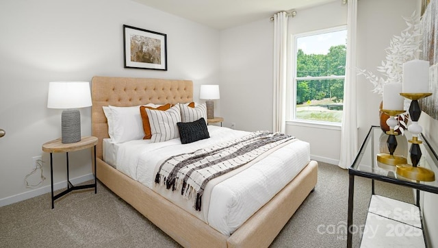 bedroom with carpet and multiple windows