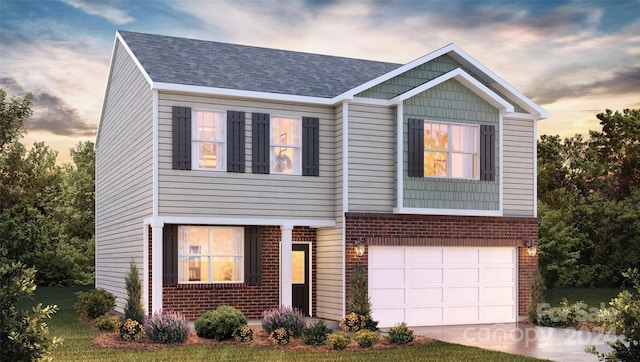 view of front facade with a garage