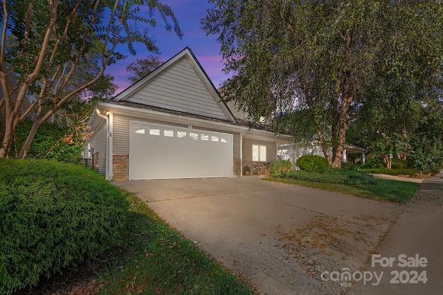 front facade featuring a garage