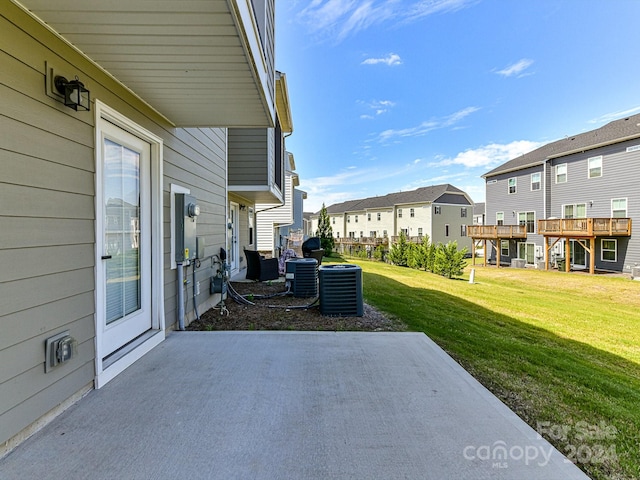 view of patio with central air condition unit