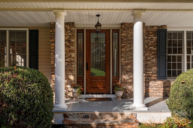 property entrance with a porch