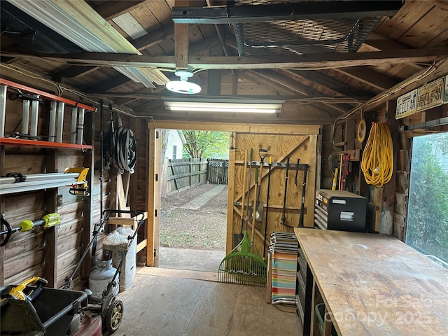 view of storage area