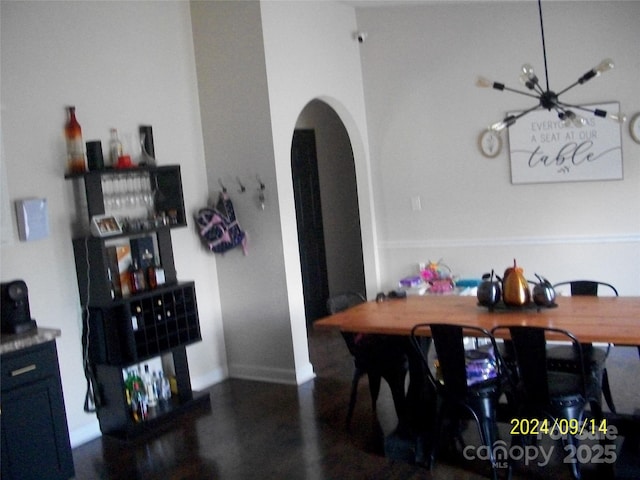 dining room featuring dark hardwood / wood-style floors