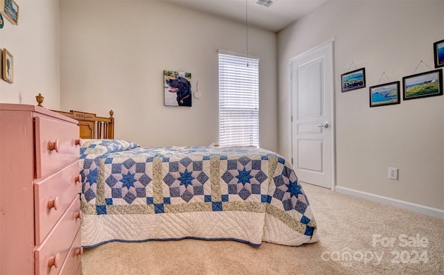 bedroom with carpet