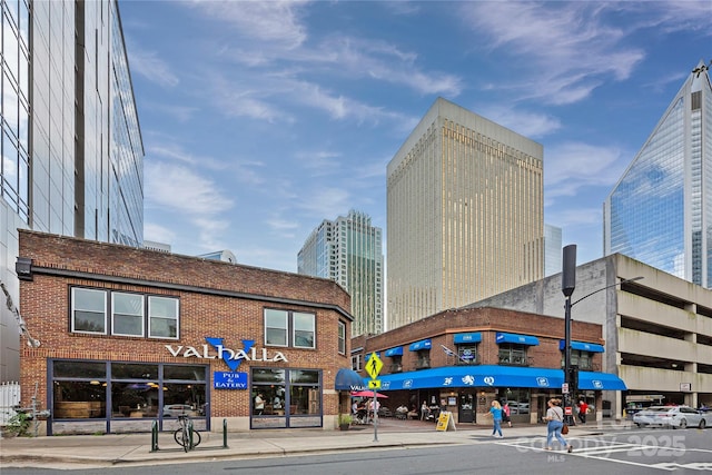 view of building exterior with a view of city